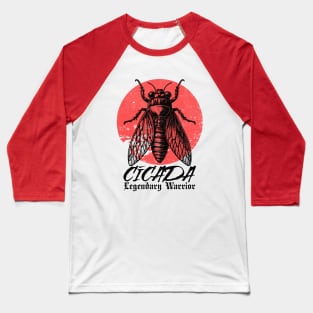 Cicada locust invasion swarm, red sun vintage distressed design Baseball T-Shirt